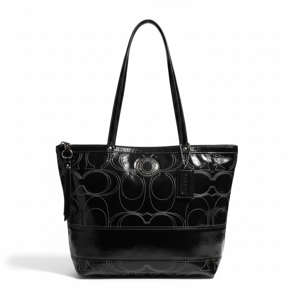 Coach Black Signature Tote